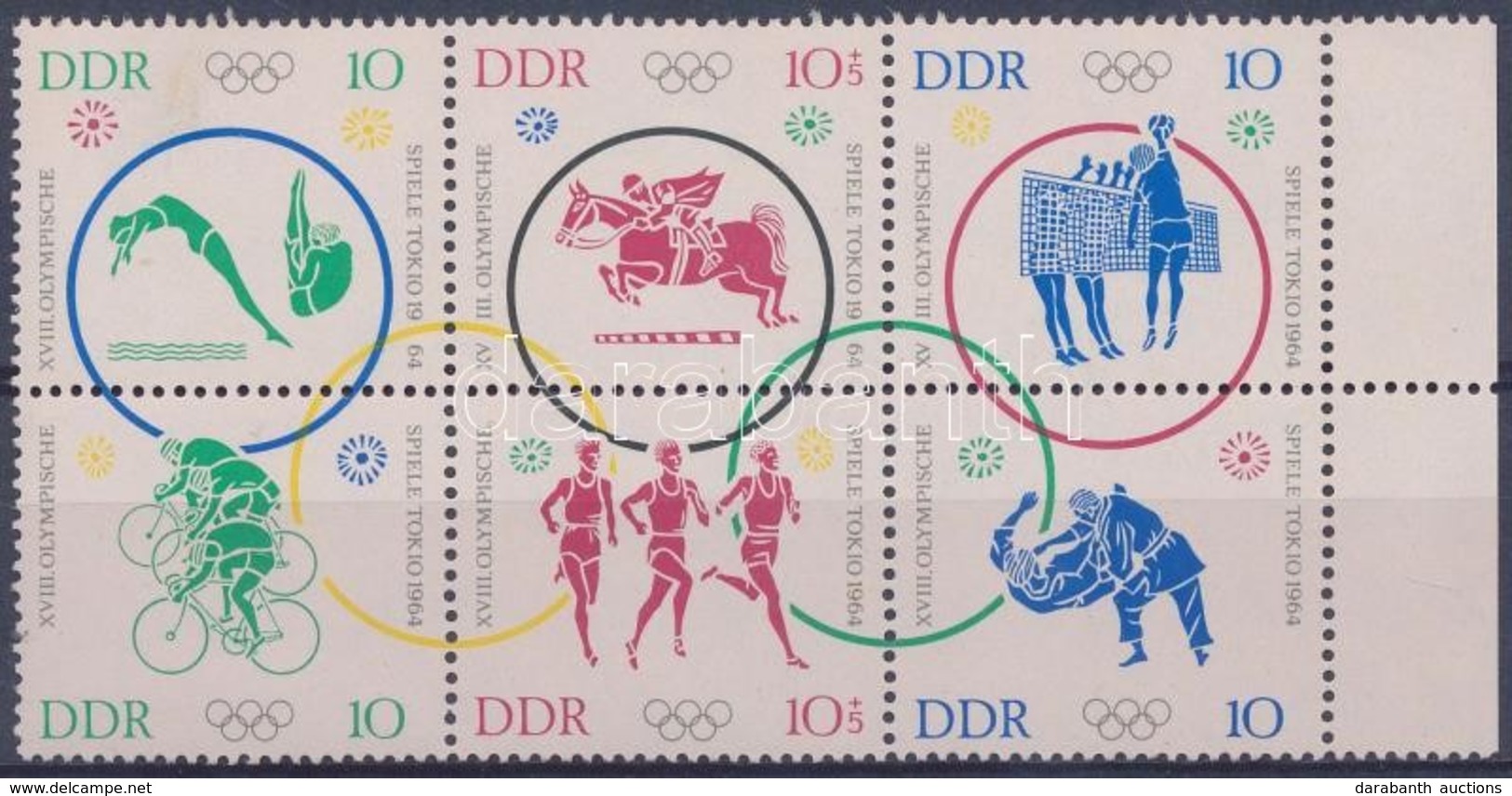 ** 1964 Tokiói Olimpia Hatostömb Mi 1039-1044 - Sonstige & Ohne Zuordnung