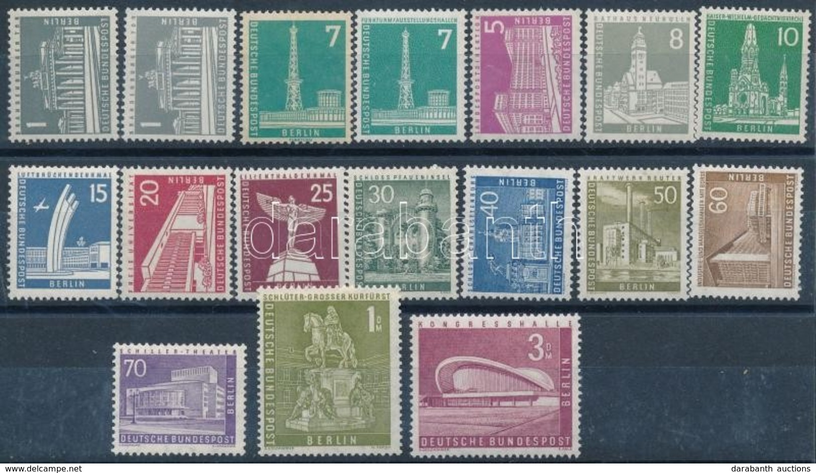 ** 1956 Forgalmi Sor: Épületek Mi 140-154 + 140y - Other & Unclassified