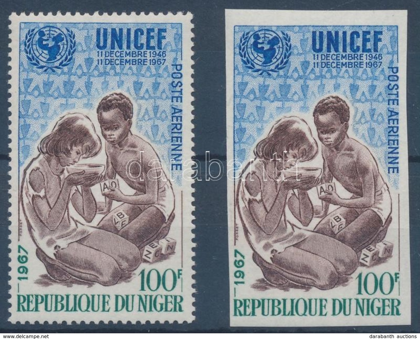 ** 1967 UNICEF Fogazott + Vágott Bélyeg Mi 176 - Other & Unclassified
