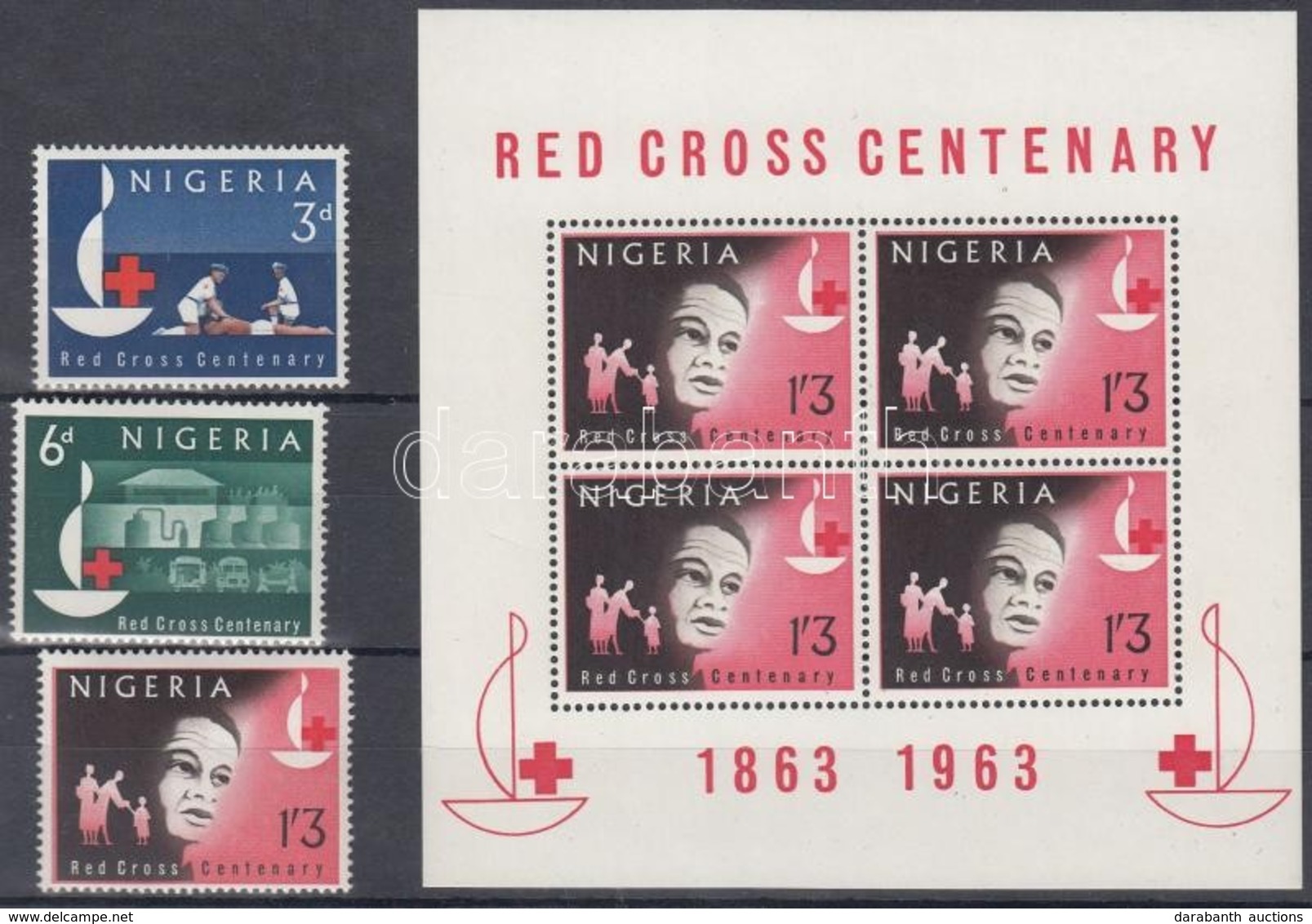 ** 1963 Vöröskereszt Sor Mi 138-140 + Blokk Mi 2 - Sonstige & Ohne Zuordnung
