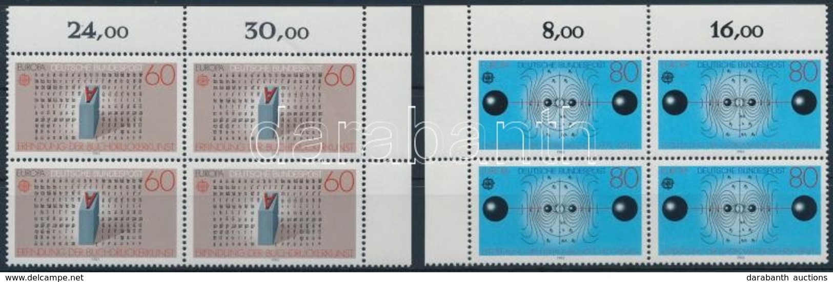 ** 1983 Europa CEPT Sor ívsarki Négyestömbökben,
Europe CEPT Set Corner Blocks Of 4
Mi 1175-1176 - Other & Unclassified