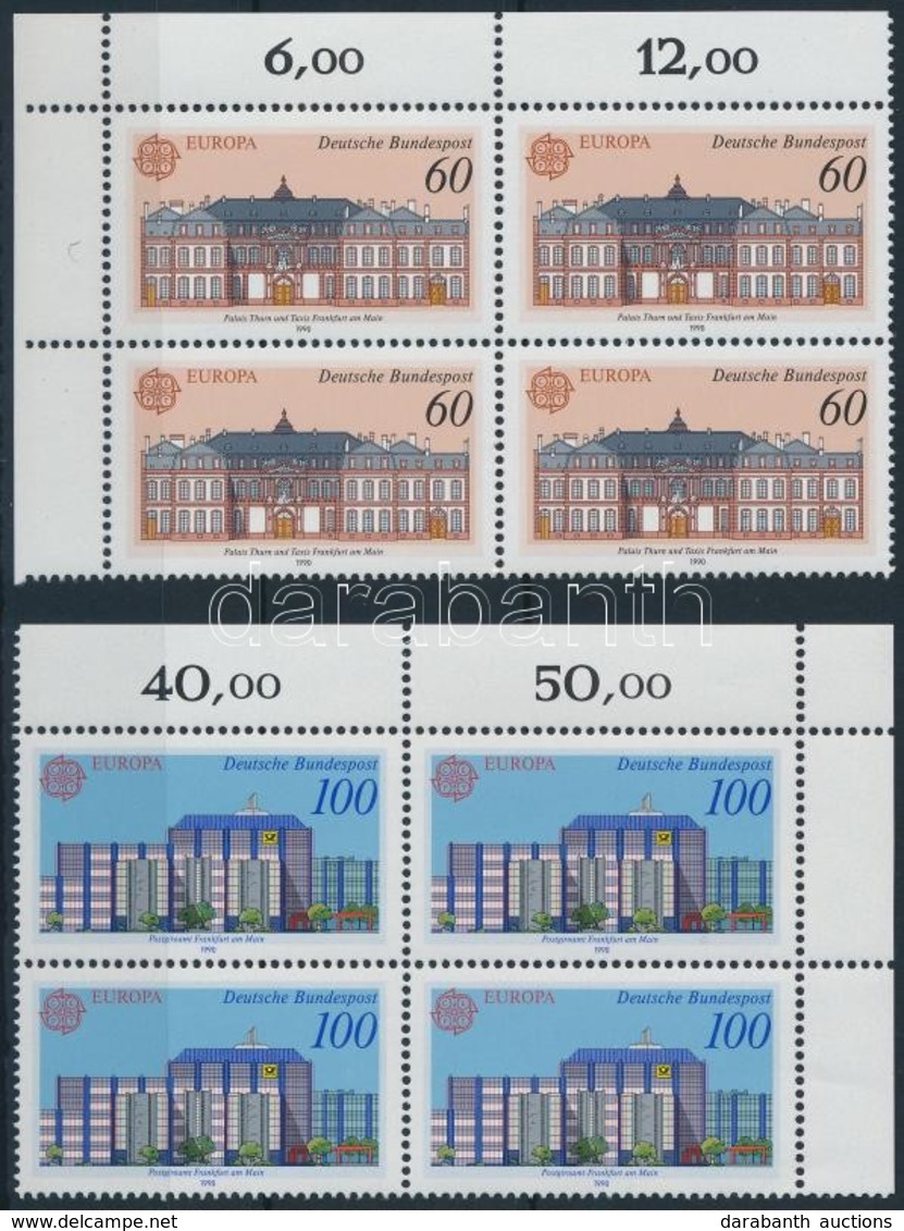 ** 1990 Europa CEPT Sor ívsarki Négyestömbökben,
Europa CEPT Art Set Corner Blocks Of 4
Mi 1461-1462 - Other & Unclassified