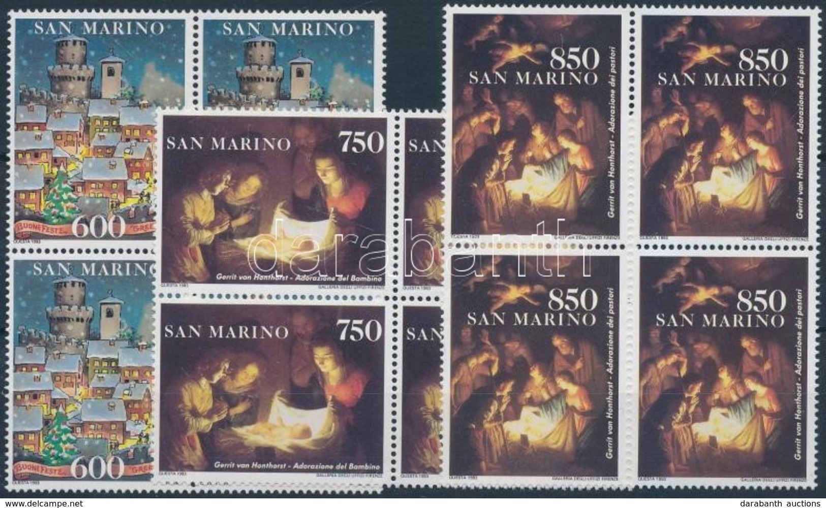 ** 1993 Karácsony Sor Négyestömbökben Mi 1555-1557 - Sonstige & Ohne Zuordnung