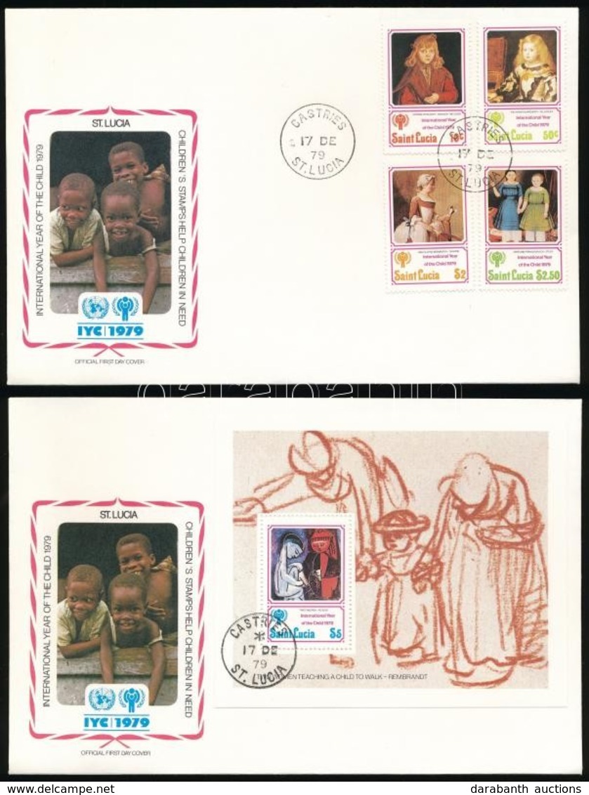 1979 Nemzetközi Gyermekév Sor Mi 462-465 + Blokk Mi 17 2db FDC-n - Other & Unclassified