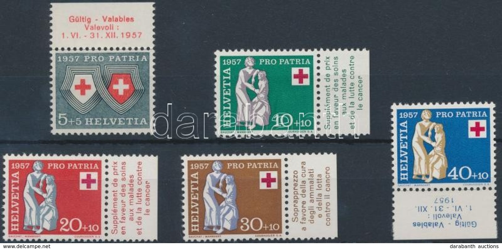 ** 1957 Pro Patria ívszéli Sor Mi 641-645 - Other & Unclassified