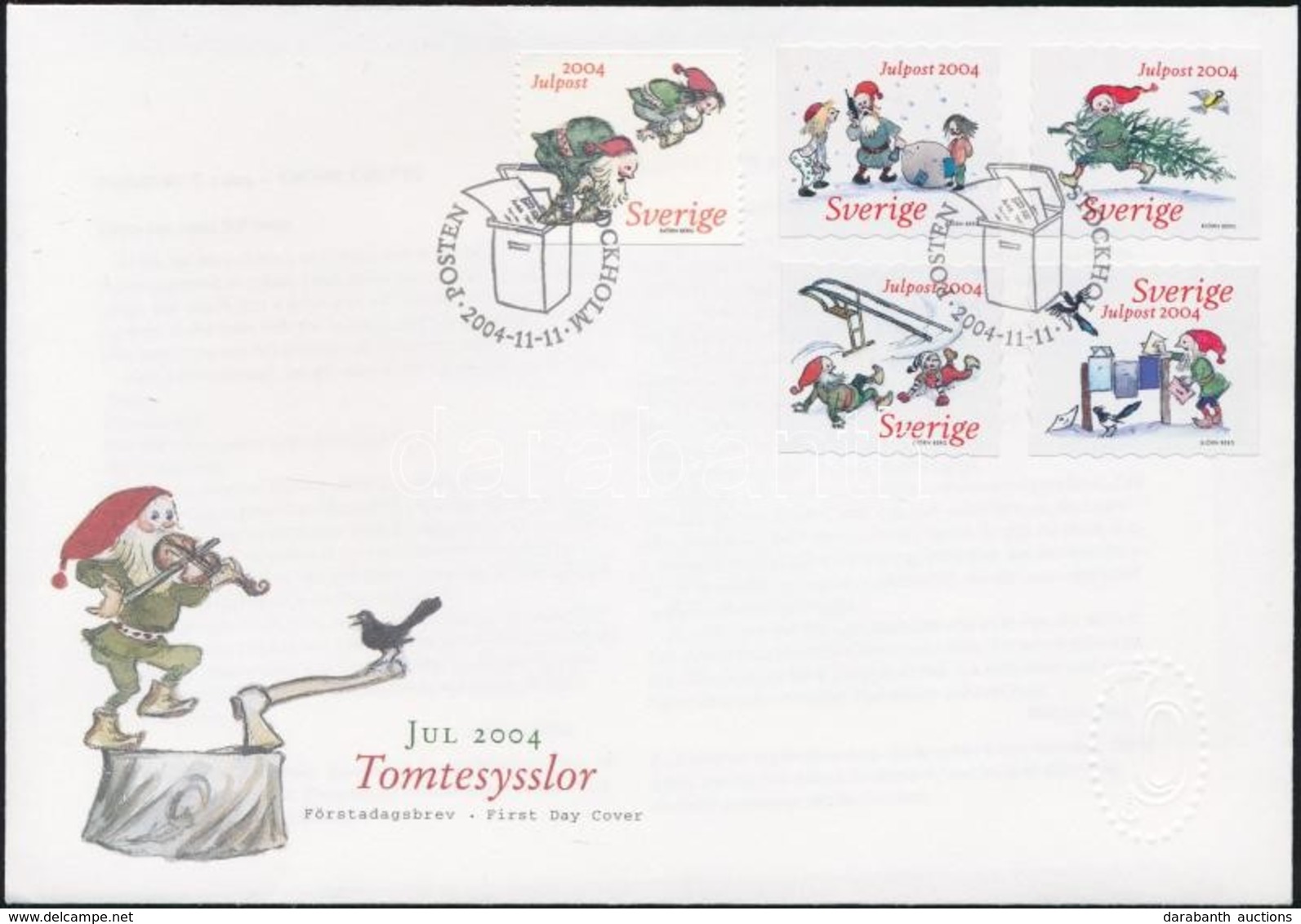 2004 Karácsony: Karácsonyi Manók Bélyeg + öntapadós Sor Mi 2434-2438 FDC - Sonstige & Ohne Zuordnung