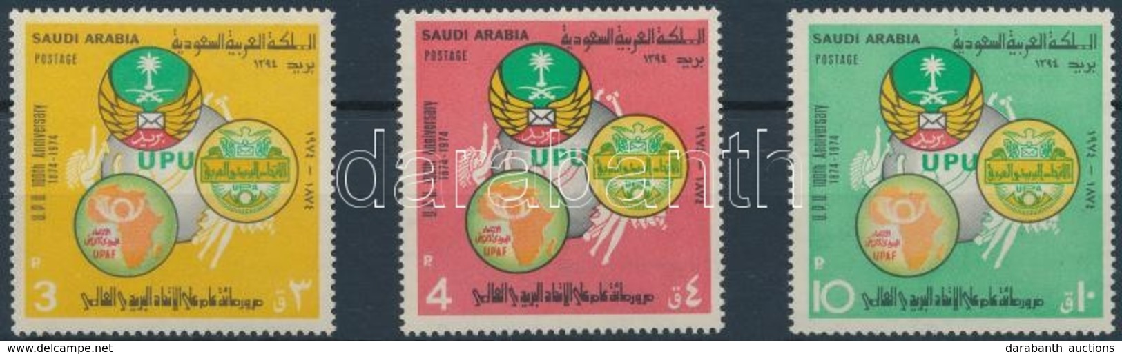 ** 1974 100 éves Az UPU Sor Mi 554-556 - Other & Unclassified