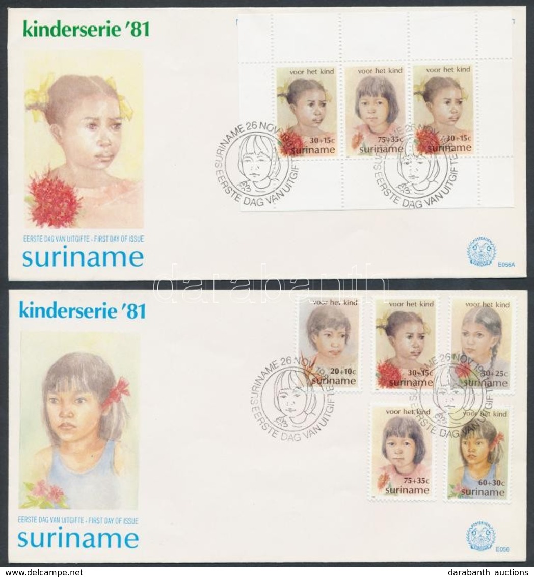 1981 Gyerekek Sor Mi 962-966 + Blokk Mi 32 2 FDC - Sonstige & Ohne Zuordnung