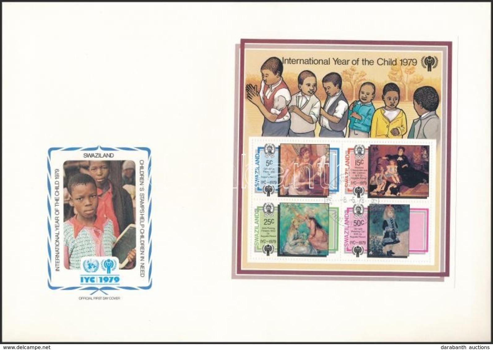 1979 Nemzetközi Gyermekév Sor Mi 318-321 Blokk Mi 3 2 Db FDC-n - Other & Unclassified