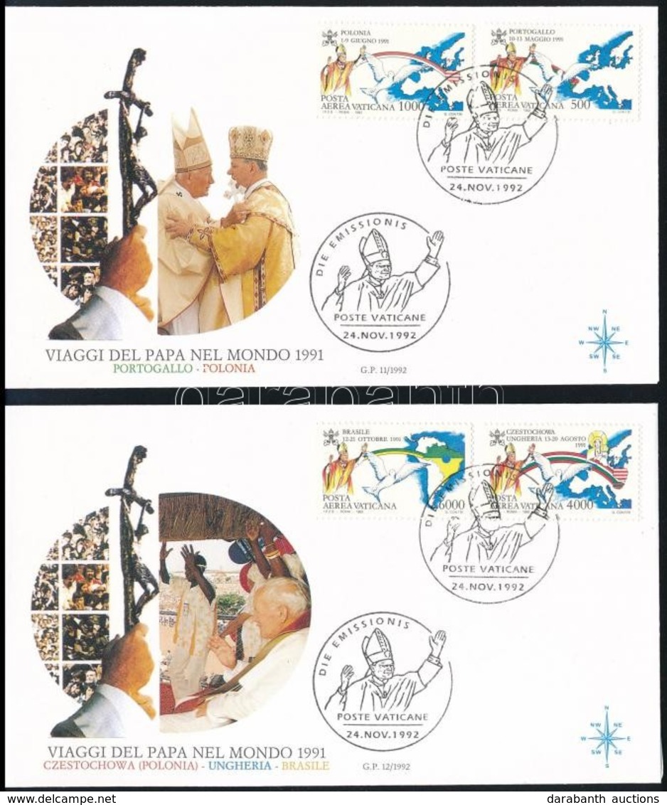 1992 II. János Pál Pápa Világtájékoztatója Sor 2 FDC-n,
II. Pope John Paul's World Guide
Mi 1071-1074 - Other & Unclassified