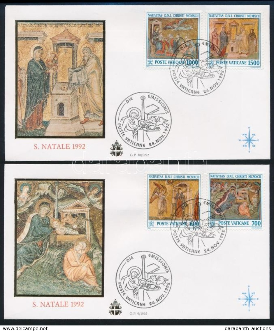 1992 Karácsony, Mozaikok Sor 2 Db FDC-n Mi 1075-1078 - Sonstige & Ohne Zuordnung