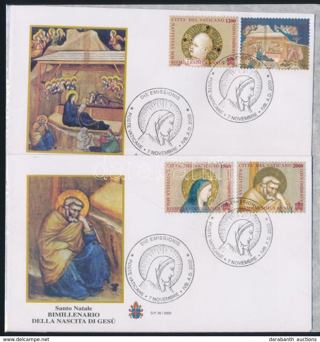 2000 Karácsony: Krisztus Születésének 2000. évfordulója Sor Mi 1358-1361 2 Db FDC-n - Other & Unclassified