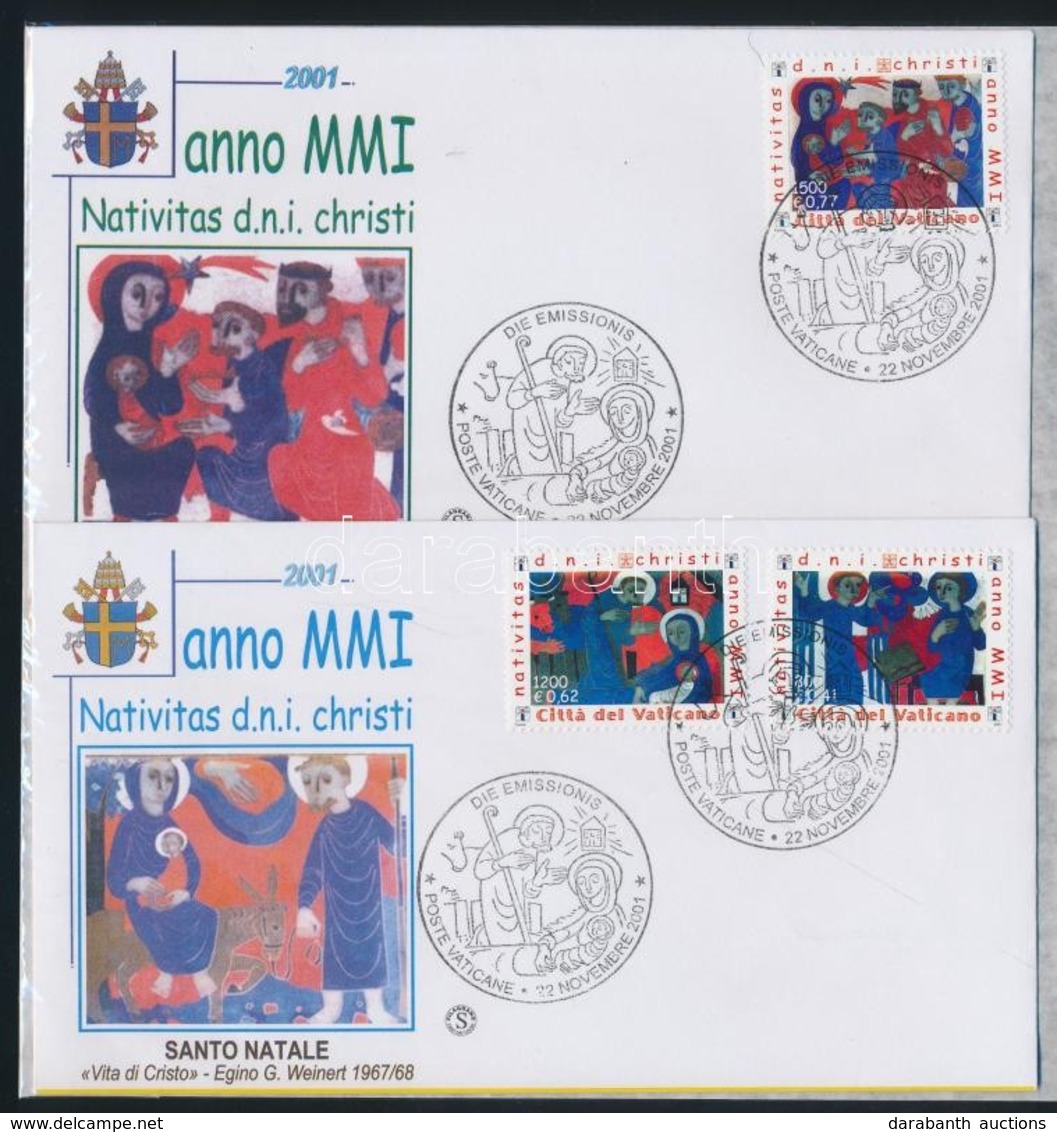 2001 Karácsony Sor Mi 1390-1392 2 Db FDC-n - Other & Unclassified