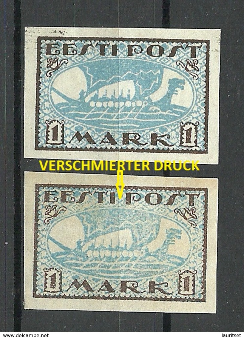 ESTLAND Estonia 1920 Michel 12 X (white Paper) Incl Variety Verschmierter Druck Abart (*) - Estonie