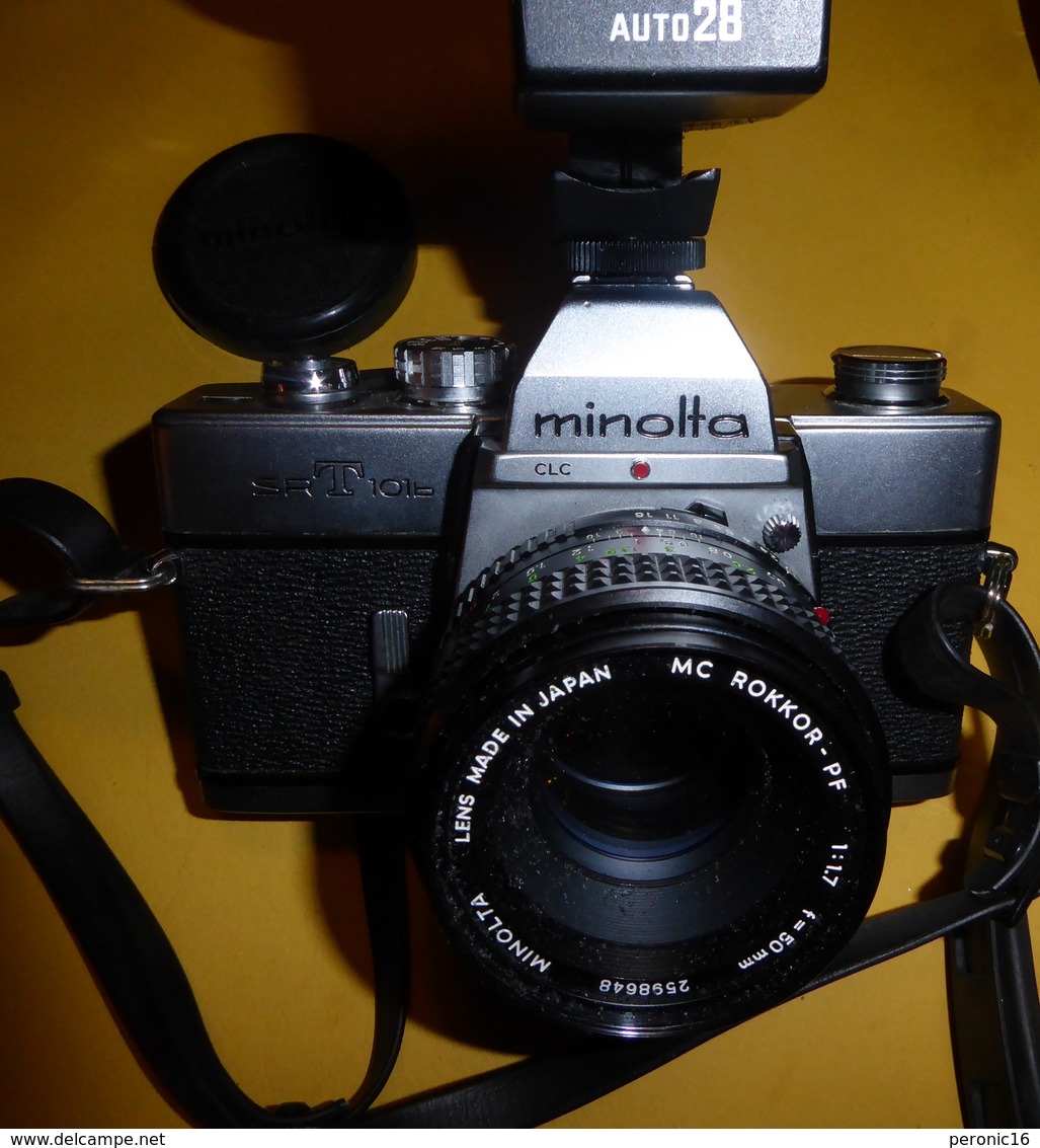 MINOLTA SR-T 101b  Avec Flash Sunpak Auto 28 - Appareils Photo