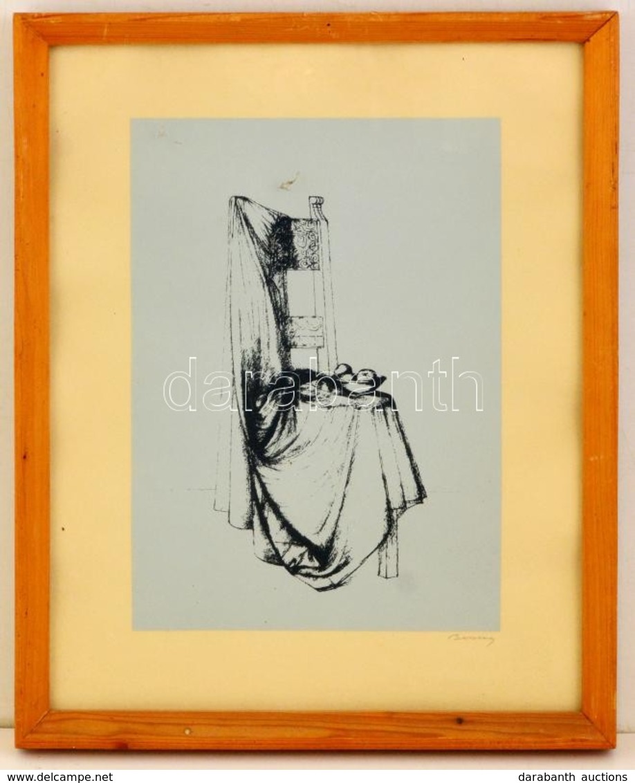 Barcsay Jenő (1900-1988): Szék. Szitanyomat, Papír, Jelzett, üvegezett Keretben, 32×22 Cm - Other & Unclassified