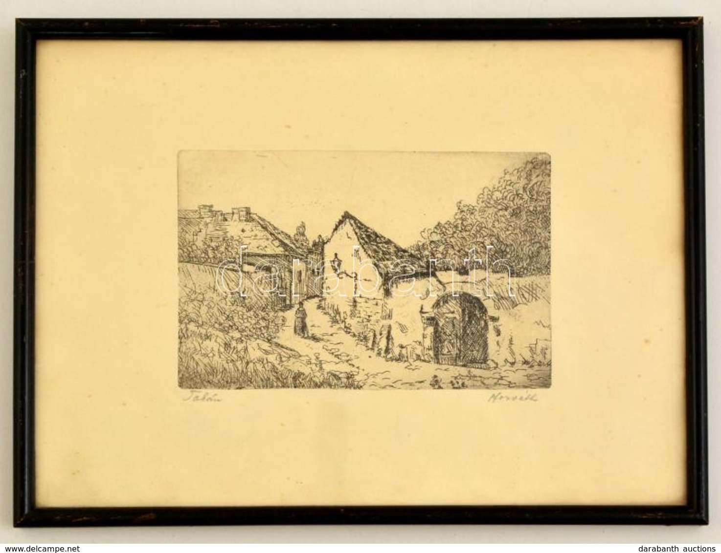 Cca 1930 Horváth Jelzéssel: Tabán. Rézkarc, Papír, üvegezett Keretben. 13x19 Cm - Other & Unclassified