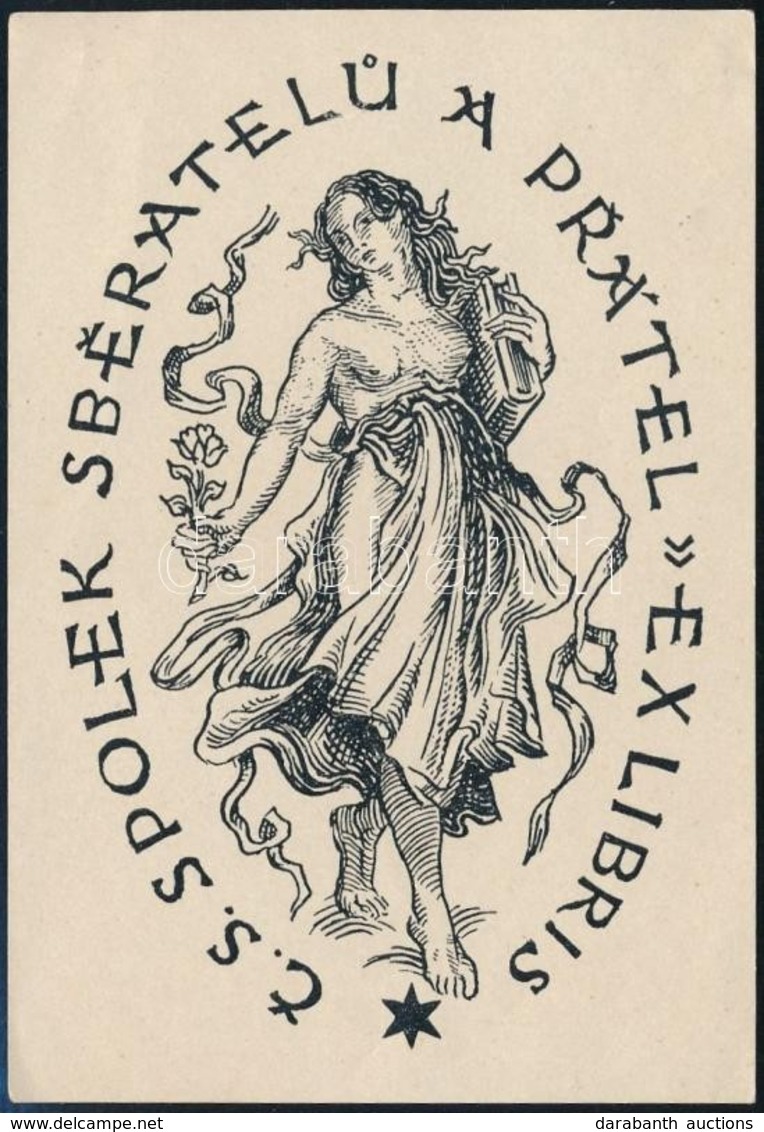 Vladimir Mersner: Erotikus Ex Libris. Klisé, Papír, Jelzett A Hátoldalon, 110x70 Mm - Sonstige & Ohne Zuordnung