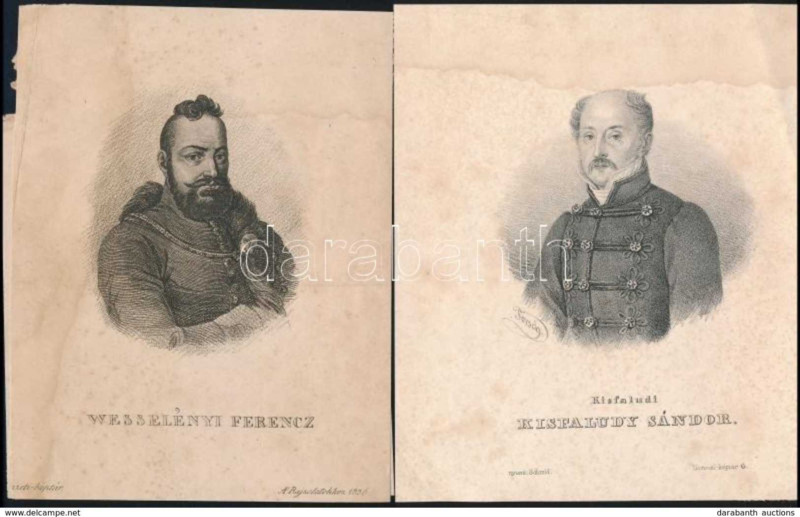 Cca 1880-1900 6 Db Különféle Acélmetszet: Ferenc József és Erzsébet, Kisfaludy SÁndor, Wesselényi Feren, Wallenstein Her - Prints & Engravings