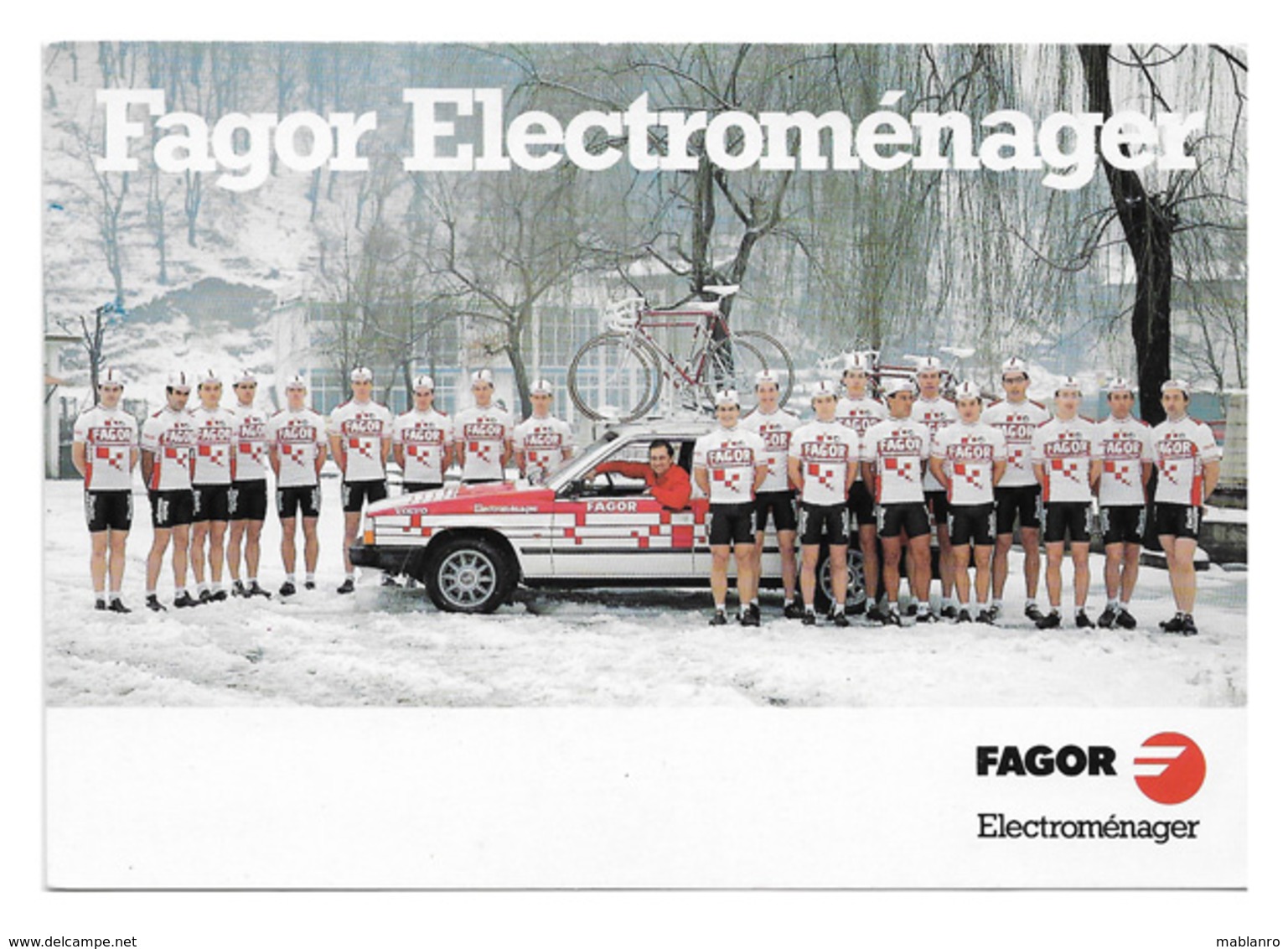 CARTE CYCLISME GROUPE TEAM FAGOR 1987 - Radsport