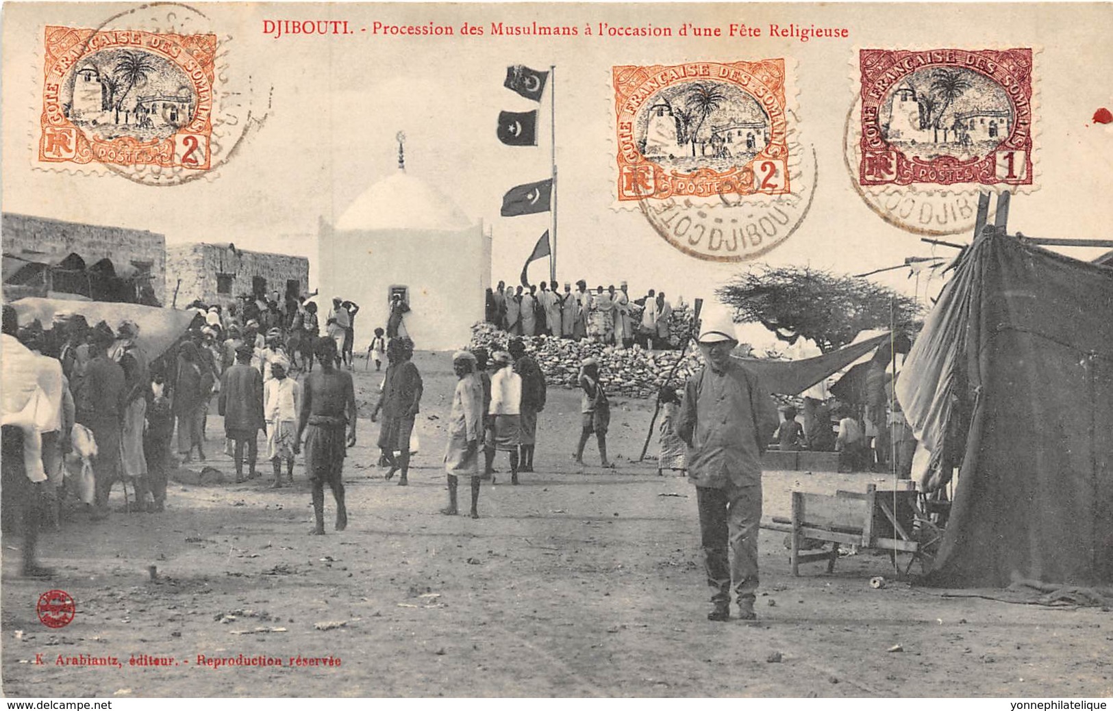 Djibouti / Topo - 75 - Procession Des Musulmans à L'occasion D'une Fête Religieuse - Belle Oblitération - Djibouti