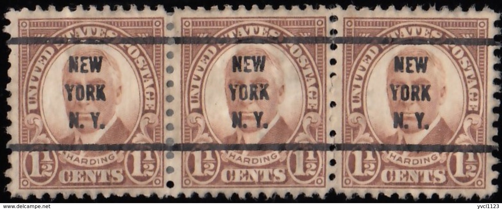 UNITED STATES - Scott #684 Warren G. Harding "New York N.Y." (4) / Used Stamp - Préoblitérés