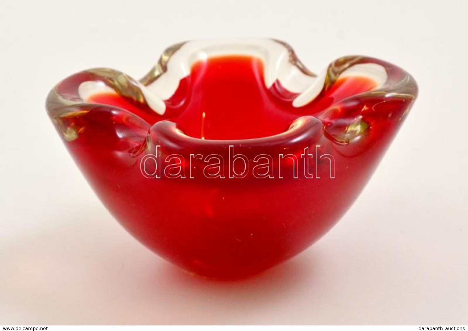 Muránói Fújt Tálka, Több Rétegű, Jelzés Nélkül, Hibátlan, D:13 Cm, M:6 Cm - Glass & Crystal