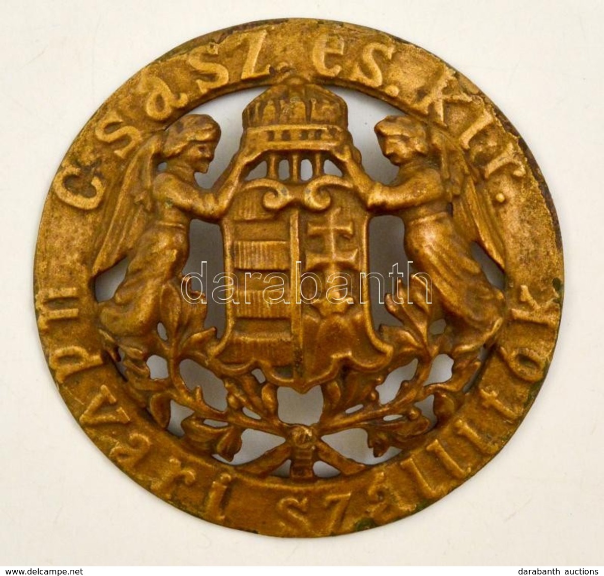 Cca 1900 Császári és Királyi Udvari Szállítók Címeres Embléma, Fém, D: 11 Cm - Other & Unclassified