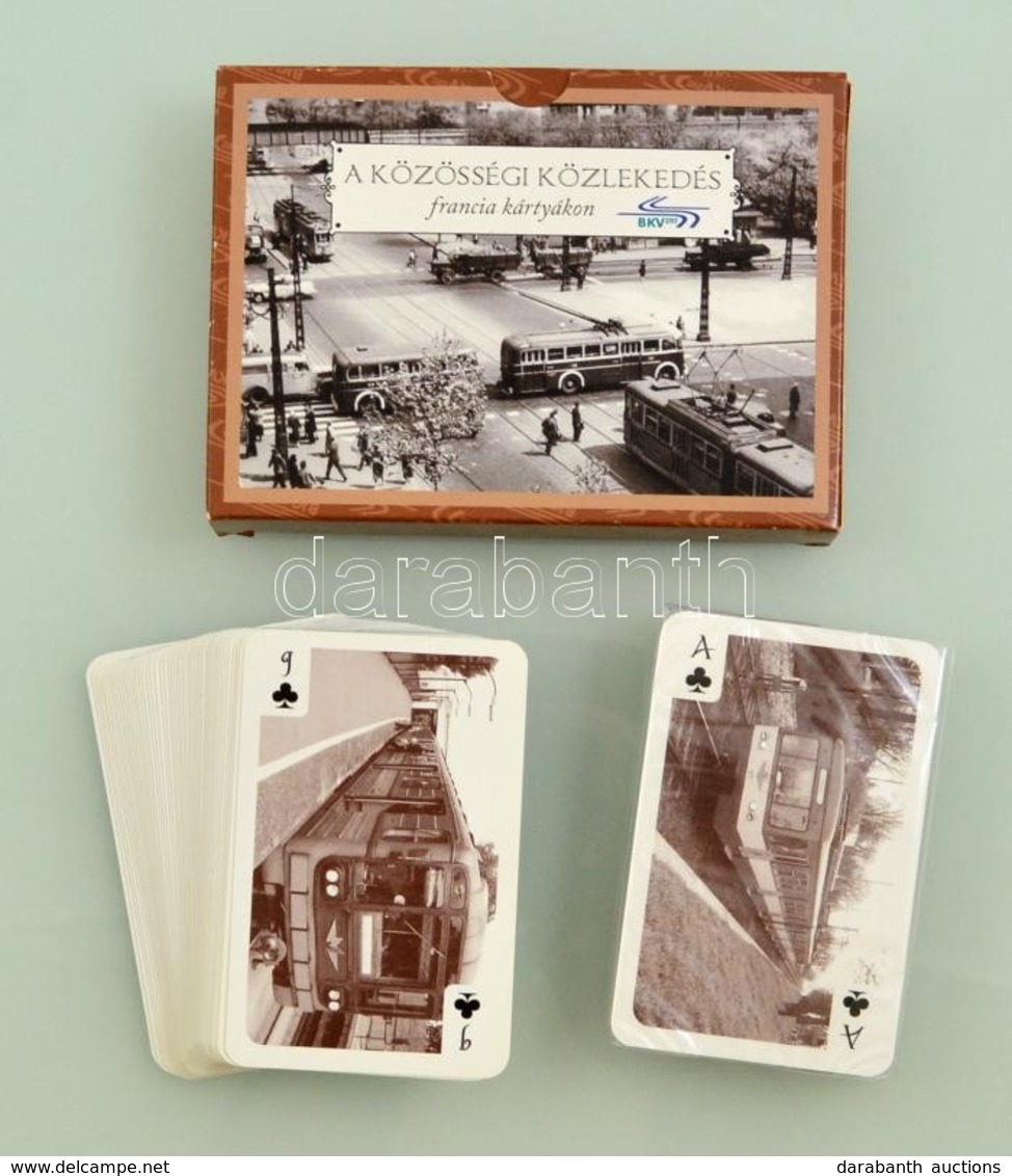 A Közösségi Közlekedés Francia Kártyákon, Régi BKV Jármű Motívumos Játékkártya, 2×55 Lap, újszerű állapotban - Other & Unclassified