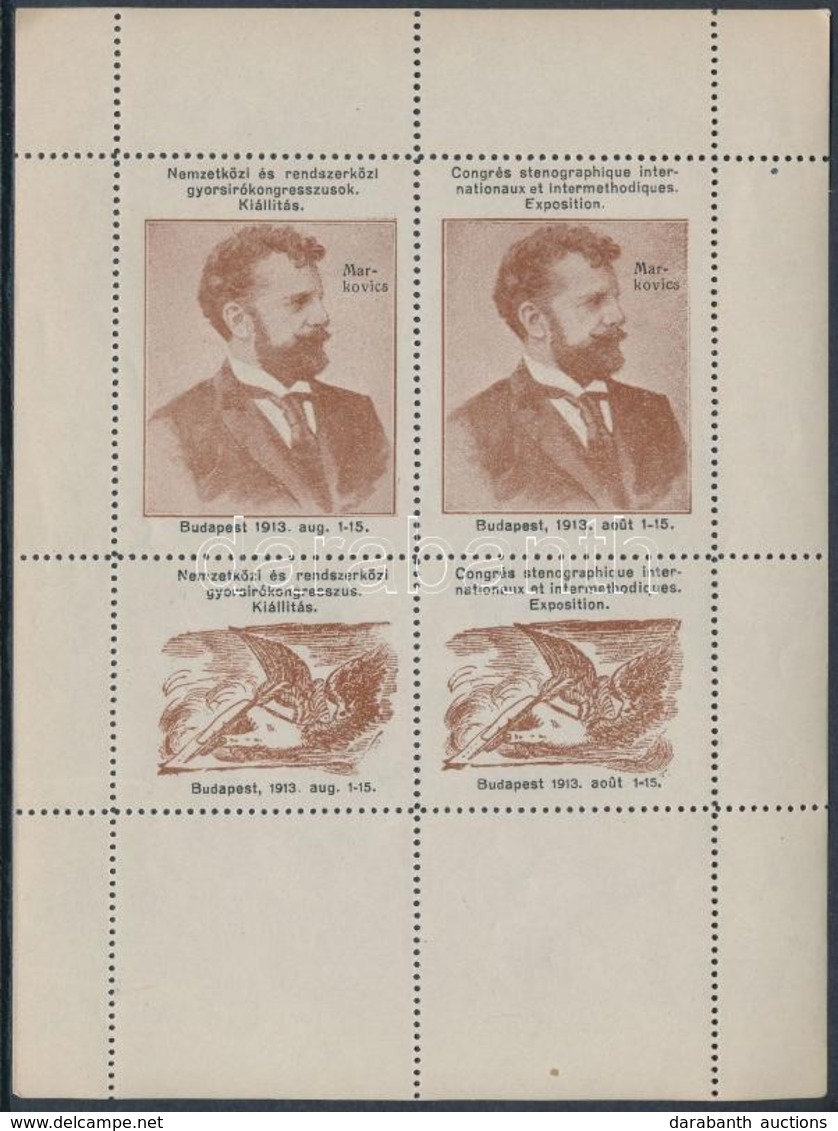 1913 Nemzetközi és Rendszerközi Gyorsíró Kongresszus. Kiállítás. Budapest Levélzáró Kisív - Ohne Zuordnung