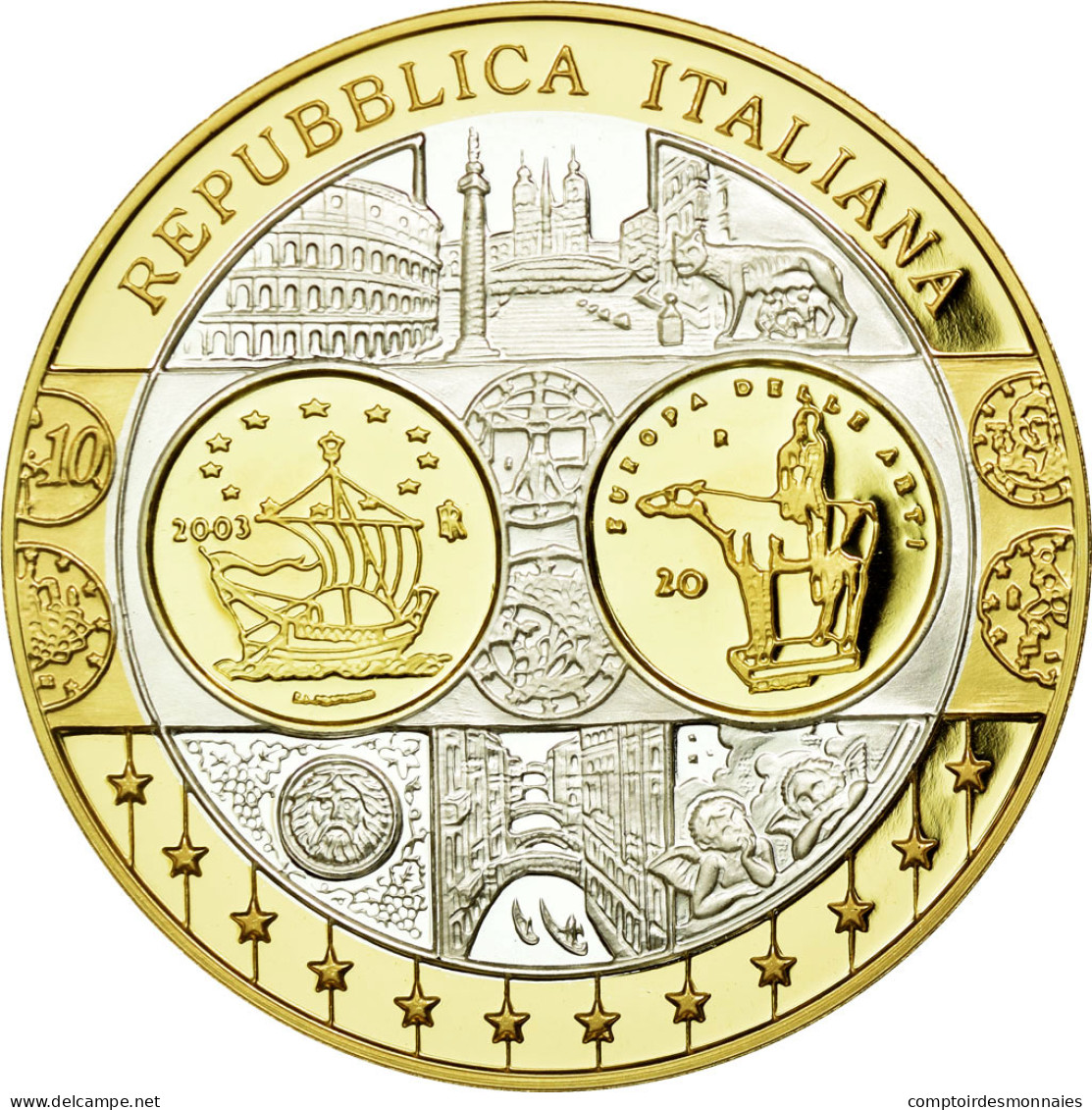 Italie, Médaille, L'Europe, L'Italie, FDC, Argent - Autres & Non Classés