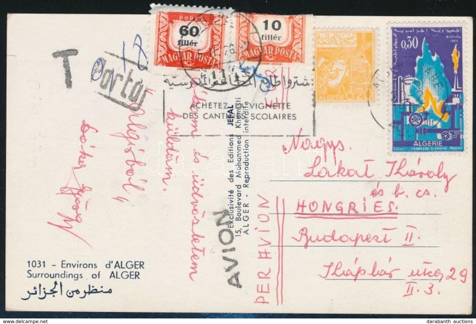 1965 Dóka György, A Fradi Gyúrójának Algírból írt Levelezőlapja Lakat Károly Részére - Sonstige & Ohne Zuordnung