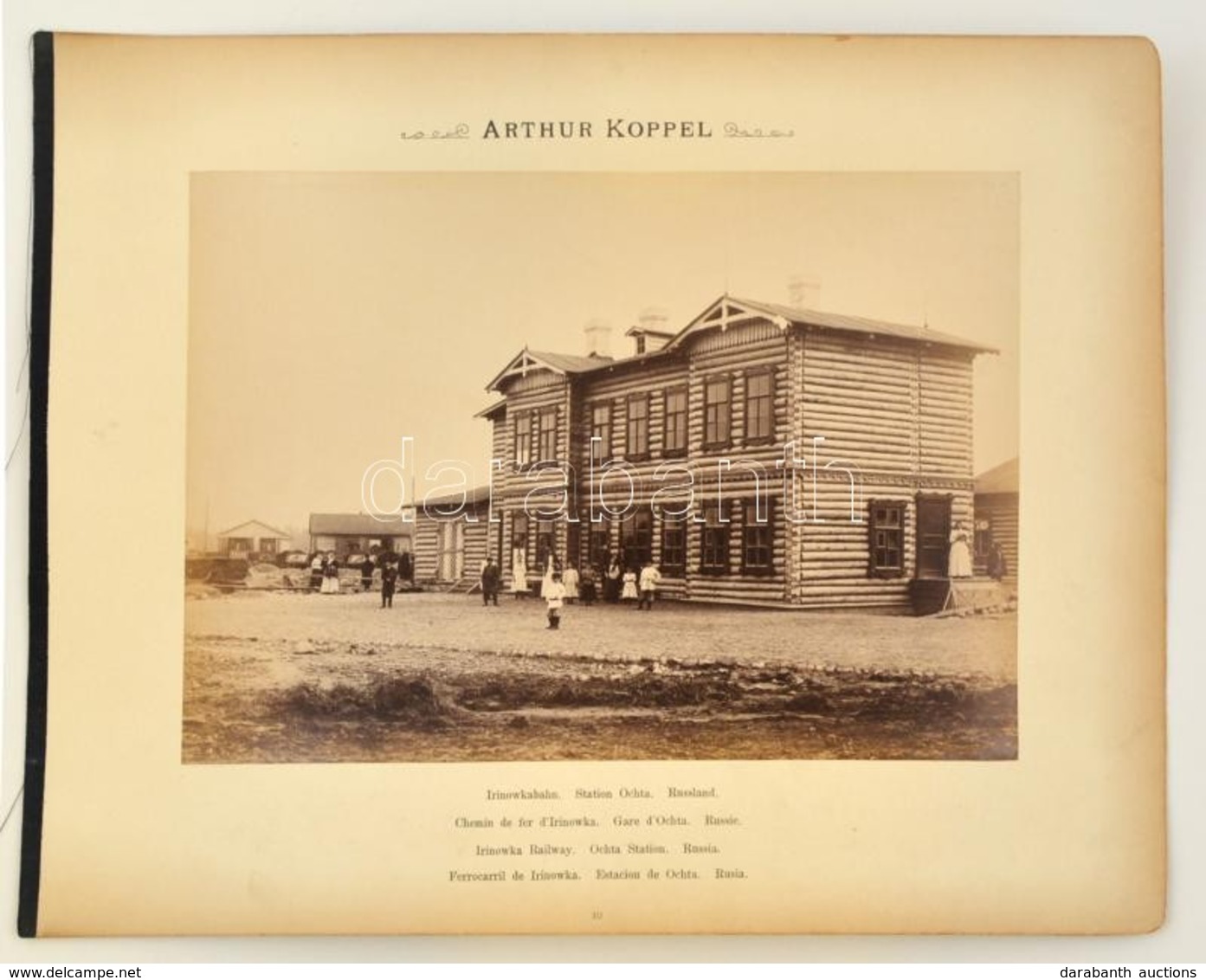 Cca 1890 Ochta Vasútállomás, Irinowka Vasút, Arthur Koppel, Kartonra Kasírozva, Feliratozva, 20x27 Cm / Ochta Station, I - Other & Unclassified