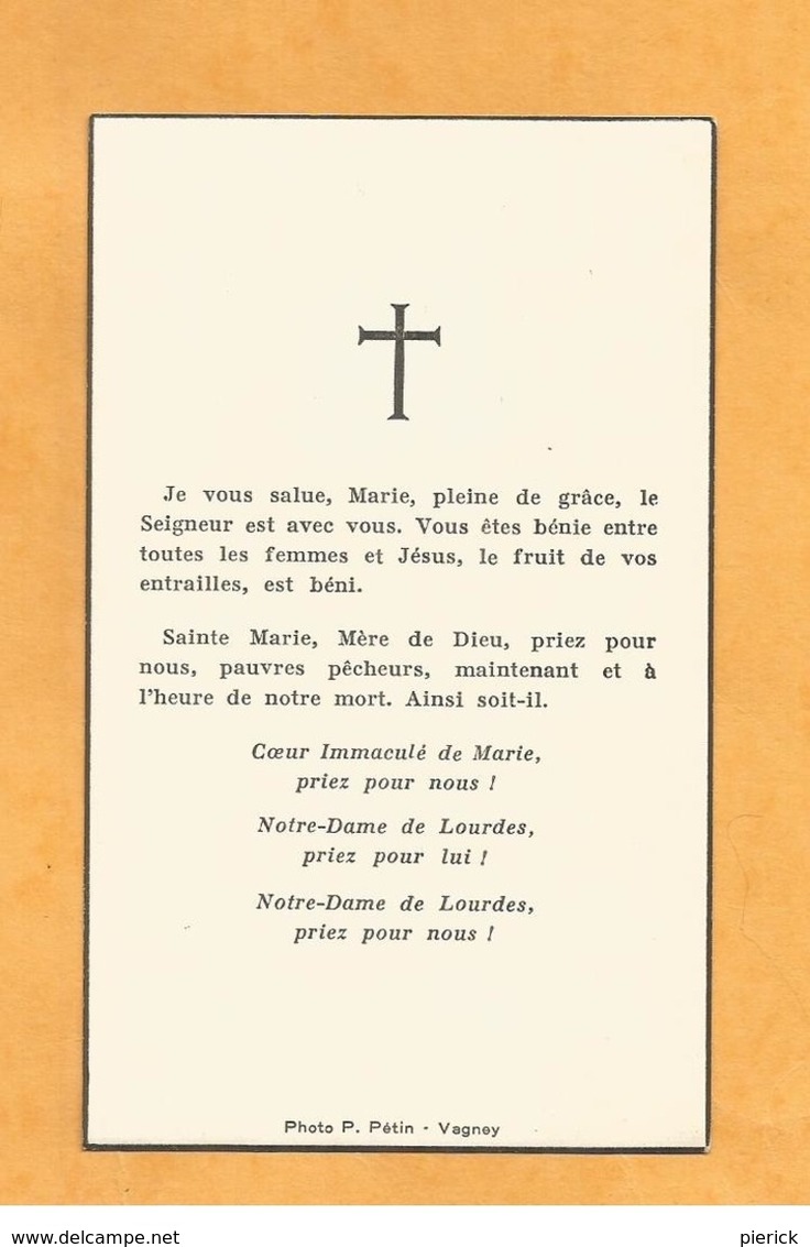 CARTE MORTUAIRE  GENEALOGIE FAIRE PART  DECES  DEPUTE SENATEUR VOSGES VAGNEY DOCTEUR GAILLEMIN NEUENGAMME WW2 1880 1960 - Décès