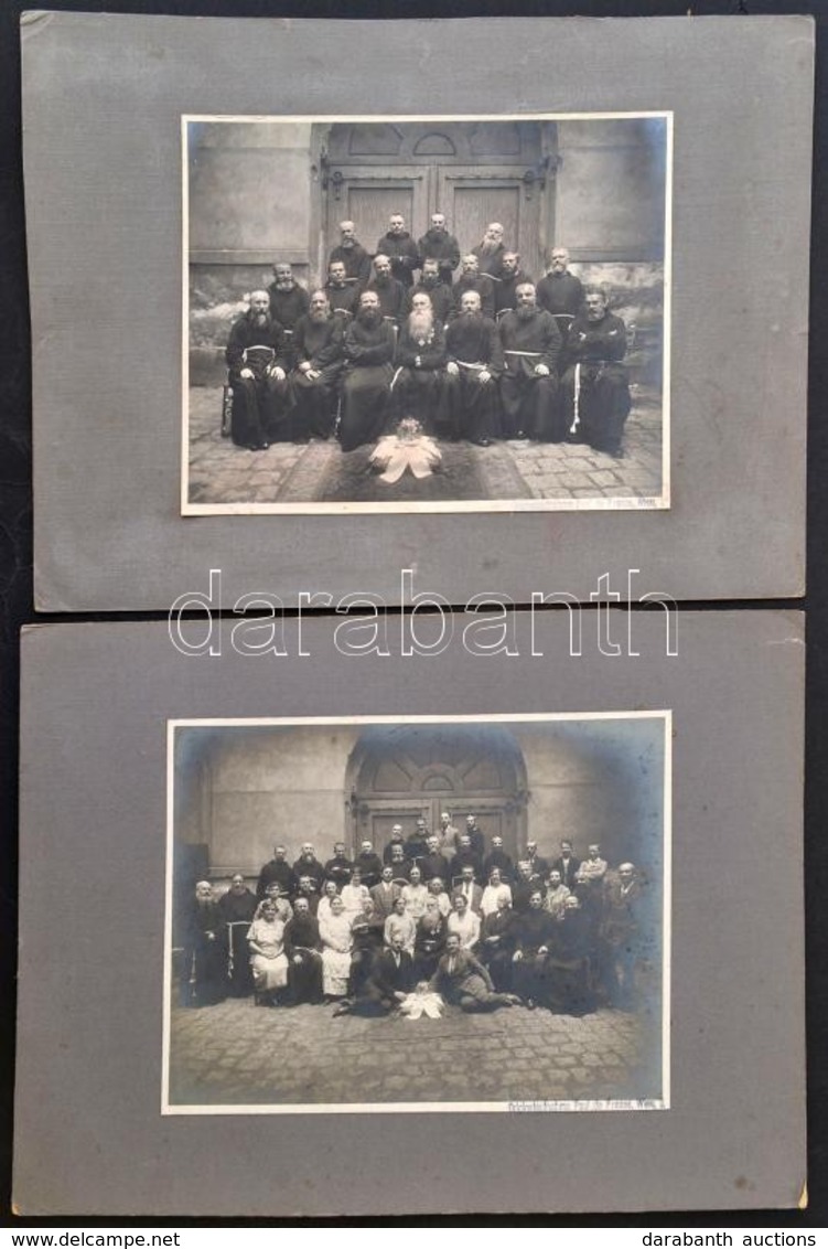 Cca 1900-1910 Bécsi Kapucinus Szerzeteseket ábrázoló Fotók, 2 Db, Fotó Kartonon, Wien, Paul De Frenes, 16x20 Cm és 16x21 - Other & Unclassified