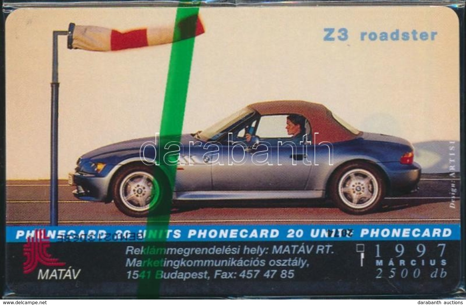 1999 BMW Z3 Roadster Használatlan Telefonkártya, Bontatlan Csomagolásban. Csak 2500 Db! / Unused Phone Card - Ohne Zuordnung