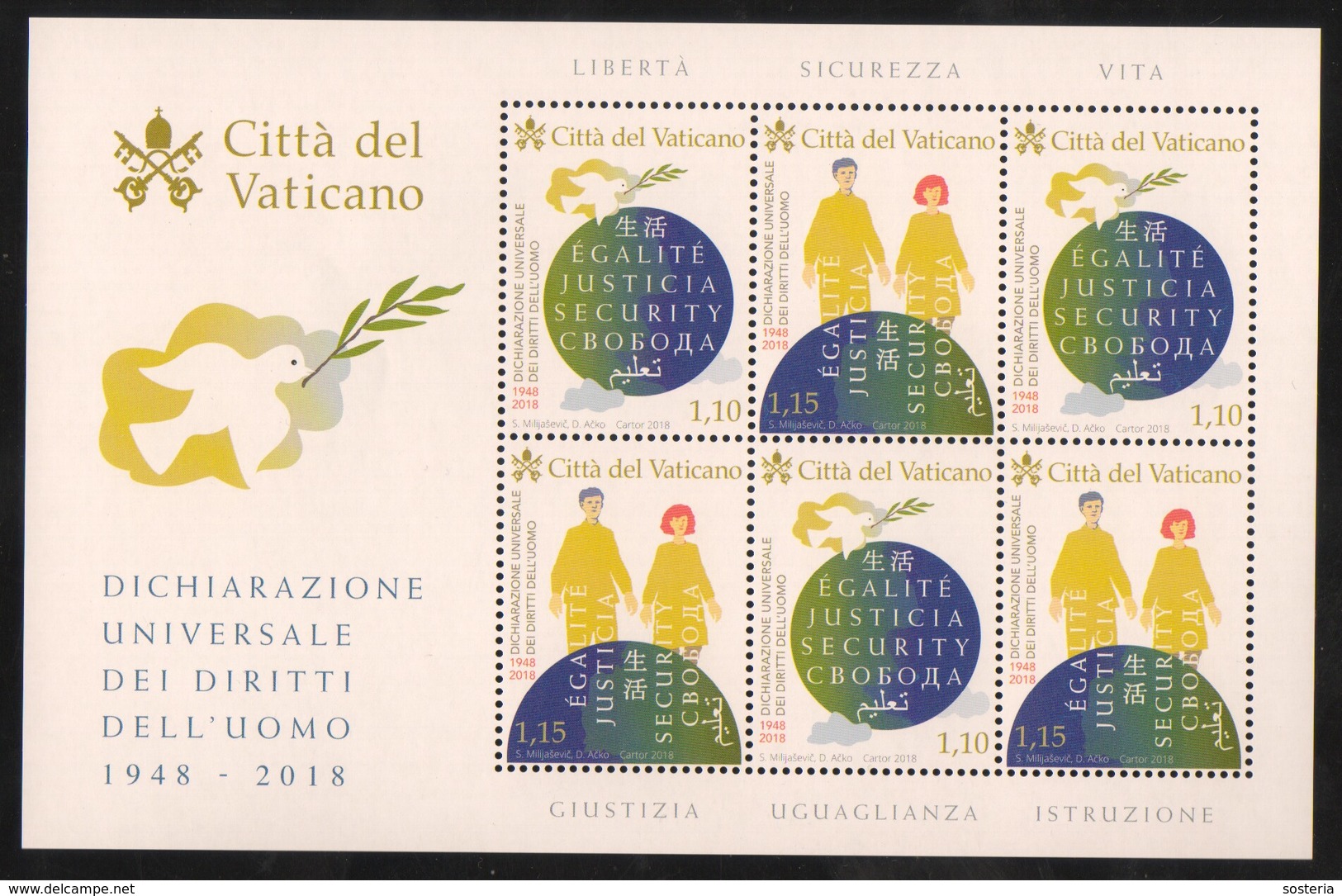 2018 - VATICANO - S43A - SET OF 16 STAMPS ** - Unused Stamps