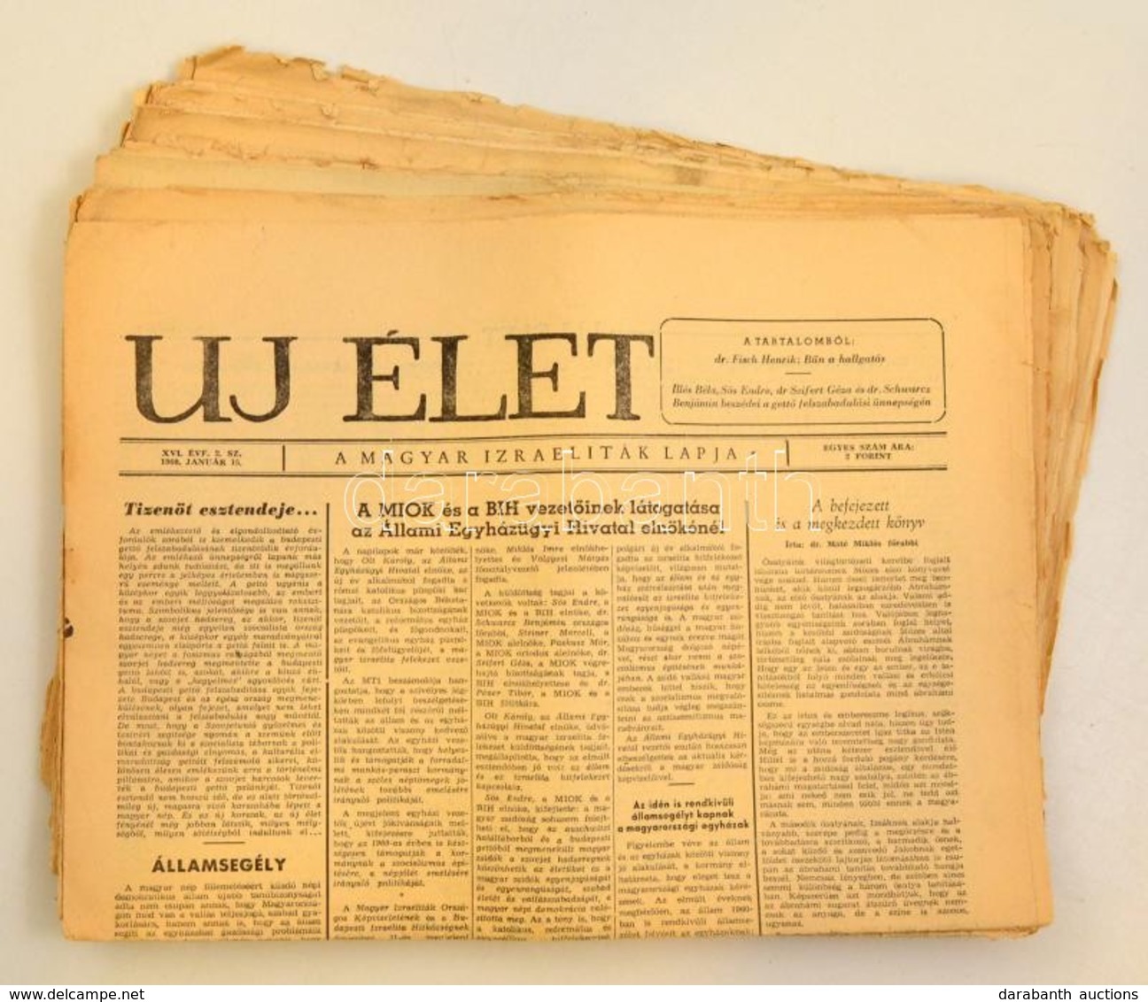 1960 Az Új Élet Izraelita Lap 15 Lapszáma, érdekes írásokkal - Other & Unclassified