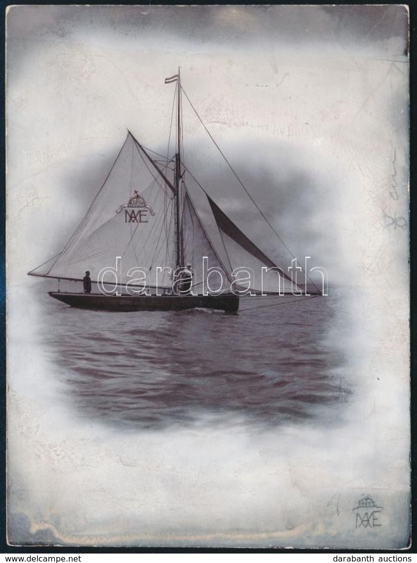 Cca 1890 MAE Vitorlás Egyesület Hajója. Erdélyi Mór Fotója. 12x16 Cm - Sonstige & Ohne Zuordnung