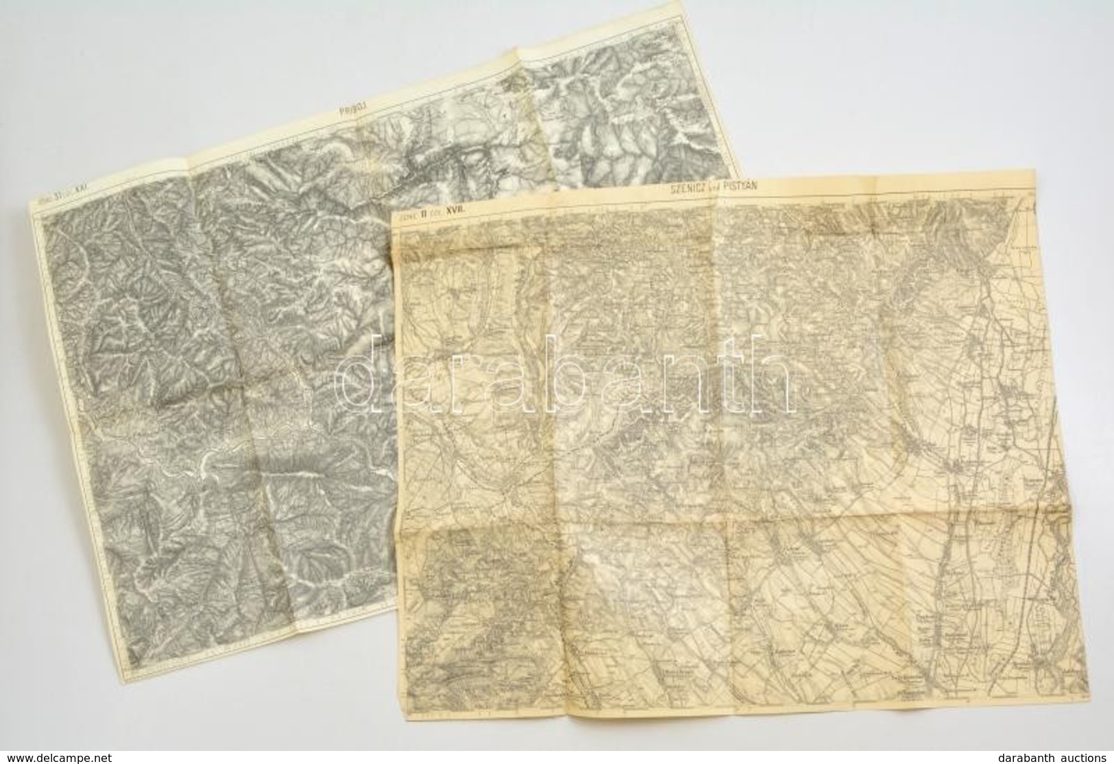 Cca 1910 Pistnyán, Priboj 2 Db Katonai Térkép / Military Maps - Other & Unclassified