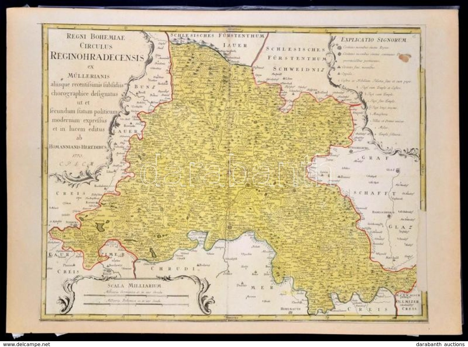 Homann, Johann Baptist (1663-1724): Csehország, Morvaország Térképe. Rézmetszetű Térkép. Paszpartuban. / Regni Bohamiae  - Other & Unclassified
