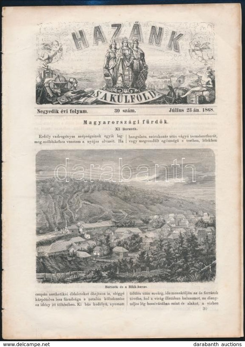 1868 Hazánk S A Külföld. 1868. Júl. 23., IV. évf. 30 Sz. Pest, Emich Gusztáv, 465-480 P. Fametszetes Illusztrációkkal. B - Ohne Zuordnung