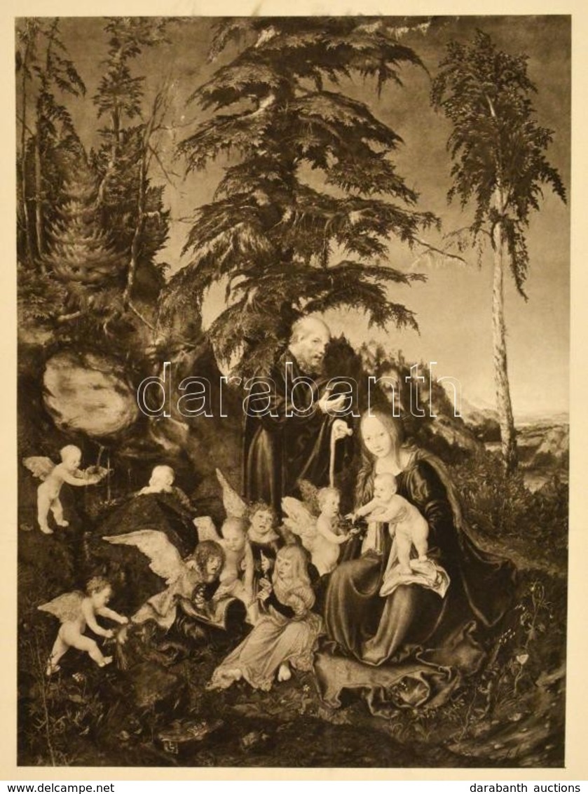 Cca 1900 Lucas Cranach 'Menekülés Egyiptomba' Című Művéről Készült Másolat, Heliogravűr, Papír, 50,5×38 Cm - Ohne Zuordnung