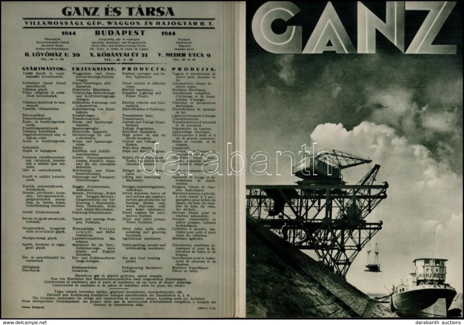 1936 Ganz Villamossági, Gép-, Waggon- és Hajógyár Rt. Illusztrált Mappája. Bp., Tolnai-ny. - Unclassified
