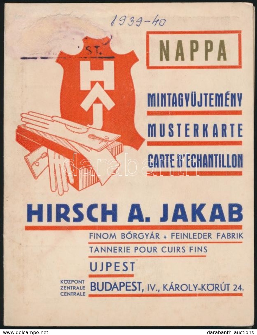 Cca 19340 Hirsch Jakab Bőrgyár Finom Bőr Minta Gyűjtemény., - Unclassified
