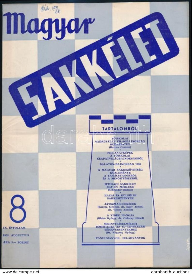 1959 A Magyar Sakkélet 3 Lapszáma, érdekes írásokkal - Unclassified