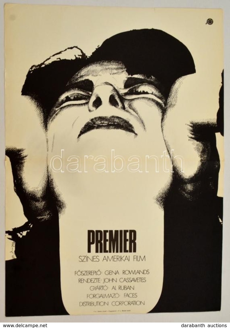 1978 Rényi Katalin (1951-): Premier, Amerikai Film Plakát, Rendezte: John Cassavetes, Hajtásnyommal, 59x42 Cm - Sonstige & Ohne Zuordnung