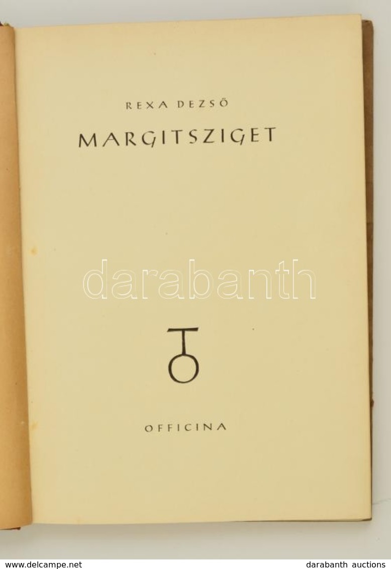 Rexa Dezső: Margitsziget. Bp., 1940, Officina, 110+1 P.+ 4 T. Szövegközti és Egészoldalas Fekete-fehér Fotókkal, és Egés - Unclassified