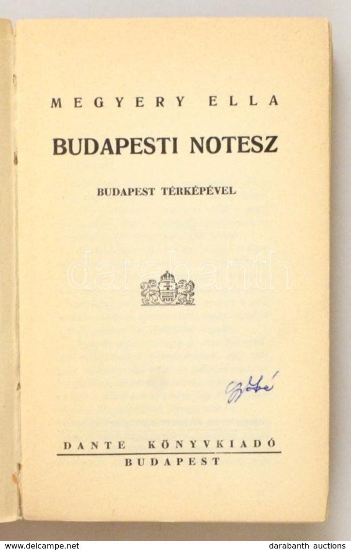 Megyery Ella: Budapesti Notesz. Bp., é.n. Dante. 415p. Térkép Nélkül - Unclassified