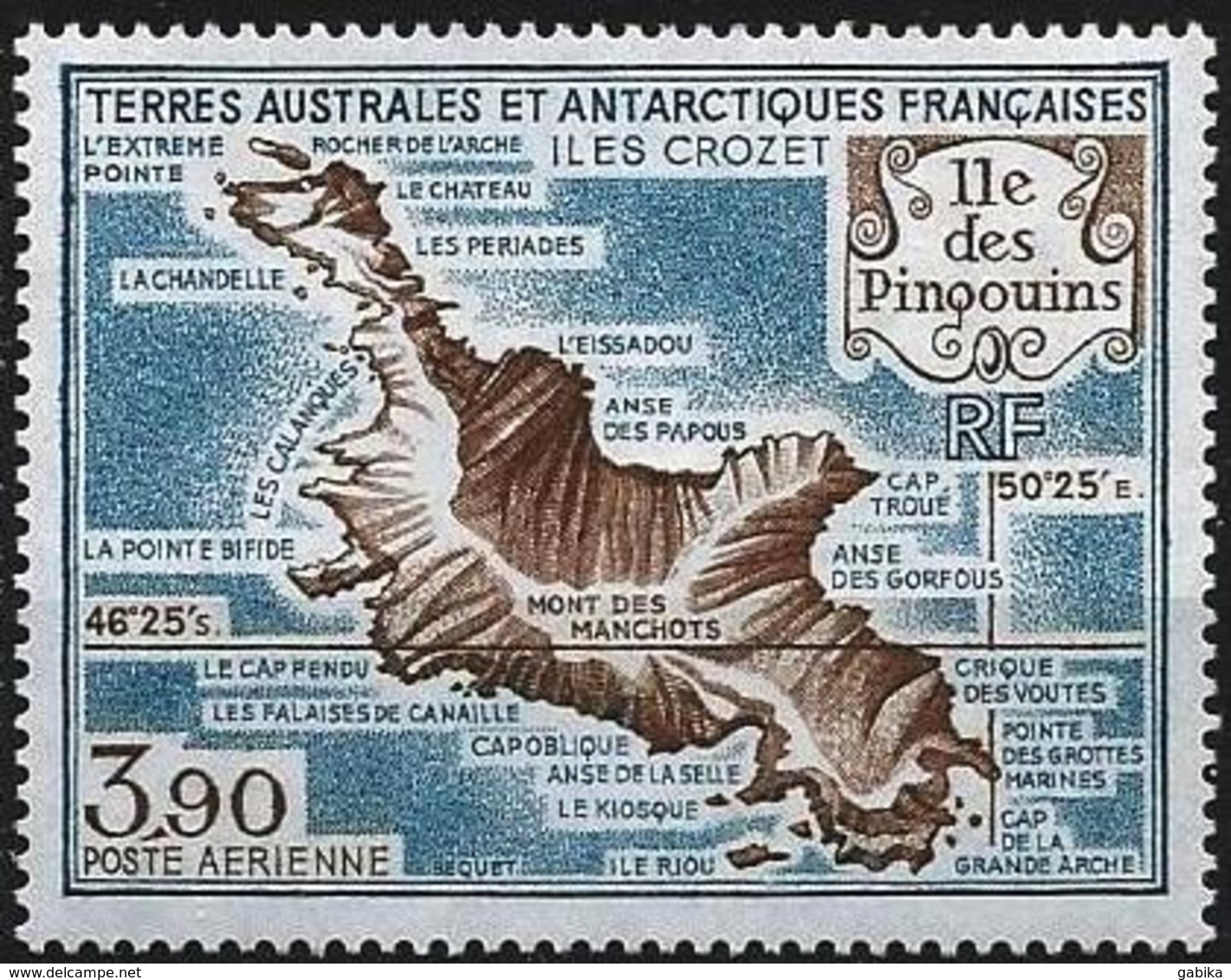 French Southern And Antarctic Territories 1988 Scott C100 MNH Penguin Island Map - Ongebruikt